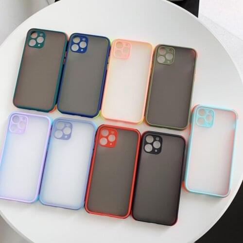 Ottwn Camera Protection Solid Clear Phone Case For iPhone 12 Mini Pro Max 11 Pro Max X XR XS 7 8 Plus SE 2020 Hard PC Back Cover