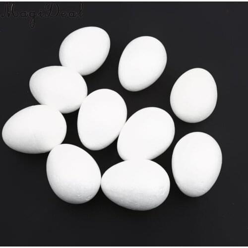 MagiDeal 10Pcs/Lot 8cm White Modelling Craft Polystyrene Foam Eggs DIY Christmas Party Decor