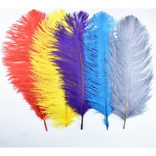 10Pcs/Lot Ostrich Feathers for Crafts 40-45CM 16-18" White Ostrich Feather Wedding Plume Decoration Plumas Carnaval Assesoires