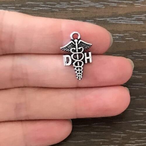 10PCS DIY Jewelry Making DH Dental Hygientist Charms Zinc Alloy Pendant Charm for Bracelet Necklace Earrings Zipper Pulls