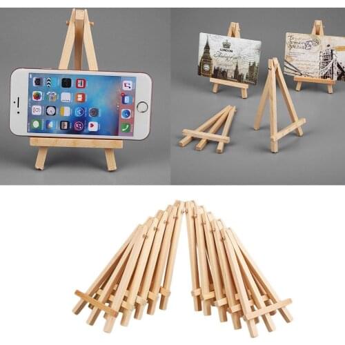 15.5*8.5*1.6cm Wooden Easel Artist Pen Brushes Paint Tools Paint By Number 10pcs Mini Easels Stand