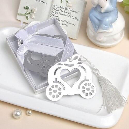 20pcs/lot wedding favor pumpkin carriage metal bookmark baby shower party favors decoration Birthday gift free shipping