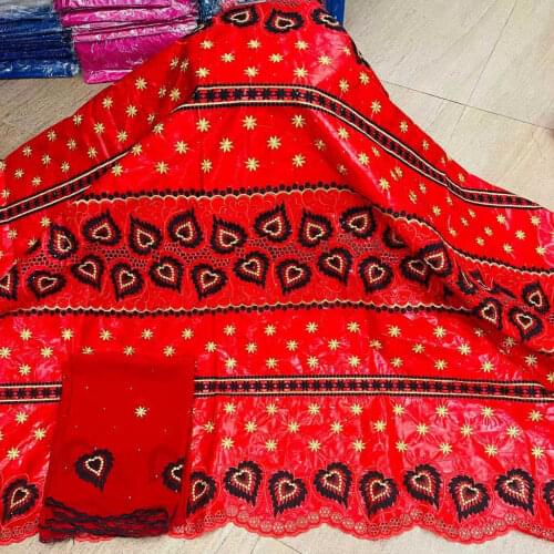 2021 Latest African Bazin Riche Fabric Cotton Guinea Brocade Fabric Tissu Africain Basin Riche Brode Most Popular Lace 7yards