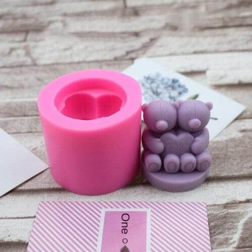3D Three-dimensional Bear Candle Mold Making Silicone Molds of Various Bear-shaped Ice Cubes DIY Handmade Chocolate Mold Molds