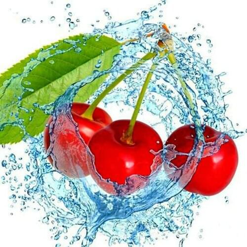 5d diamond painting fruit, cherry ice water full square, diamond embroidery set, diamond mosaic, full round, 3d sticker