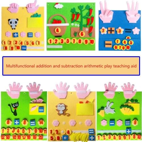 Kid DIY Non-woven Numbers Counting Toy Digital Add Subtract Felt Craft Math Toys Children Educational Teaching Aid Montessori