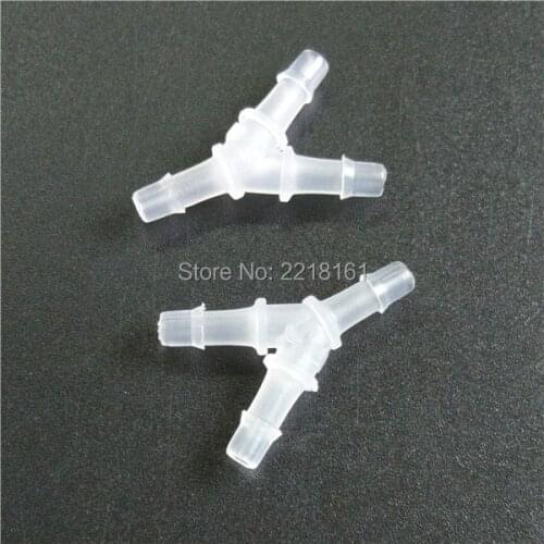 Eco solvent printer Allwin Galaxy Xuli Roland Mutoh Flora Plastic ink hose connectors Y shape fitting inks tube connector 4X3MM