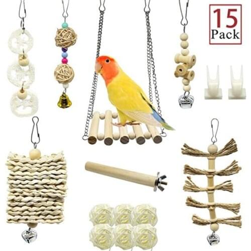 Parrot Bite Toys Toy Bird Logs Swing 15The Suit