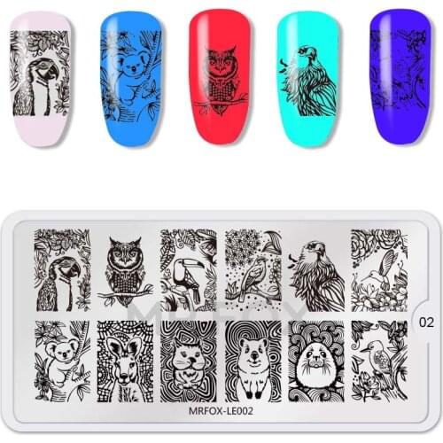 Nail Stamping Template Animal Series Unicorn Flamingo Cat Owl Tiger Manicure DIY Image Plate Nail Art Decoration Accessory