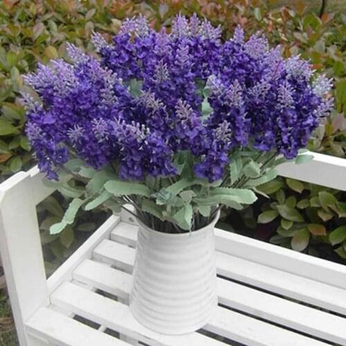 Artificial Lavender Silk Flower Bouquet Wedding Home Party DIY Decor 10 Heads