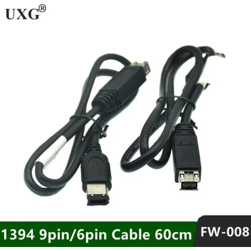 60CM IEEE1394 Firewire 800 9-pin/6-pin Cable, FireWire 800 400 IEEE 1394 Cable (9pin 6pin) 2FT