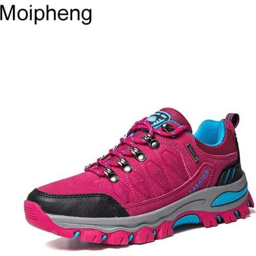 Moipheng Women Hiking Shoes Outdoor Sneakers Autumn Womens Camping Sneakers Breathable Shoes Plus Size 35-42 Slip-on Trekking