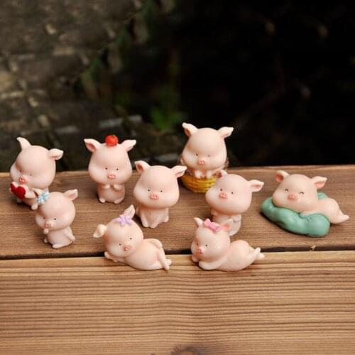 Cute Little Pig Doll Ornaments Miniatures Figurines Piggy Desktop Cake Decoration Car Decoration Micro Landscape DIY Home Tools
