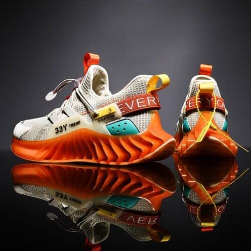 Oversize Outdoor Cushion Sports Shoes for Male Shoes Sneakers Sport Man Brand Running Shoes Man Running Beige Orange GMB-1936
