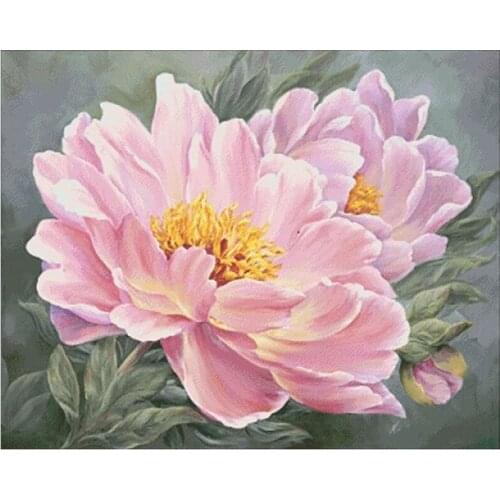 Peony light 1 patterns Counted Cross Stitch 11CT 14CT DIY Chinese Cross Stitch Kits Embroidery Needlework Sets home decor