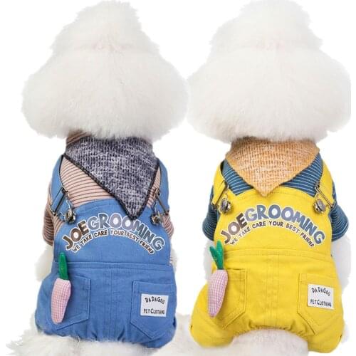 New Autumn Winter Dog Clothes For Small Dogs Boy Girl Teddy Coat Fleece Keep Warm Thick Jean Jacket Puppy Outfit Pet Clothing