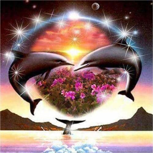Full diamond painting dolphin animals embroidery mosaic diamond dotz sticker rhinestone pasted poster puzzle drawing picture diy