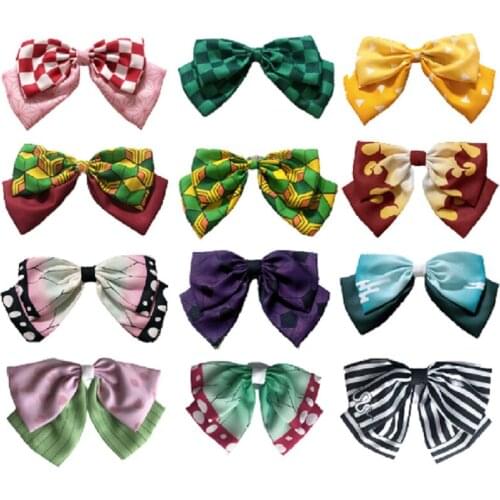 The Anime Demon Slayer Hair band, headdress, peripheral hair ring, chiffon hair accessory, bow surrounding new products