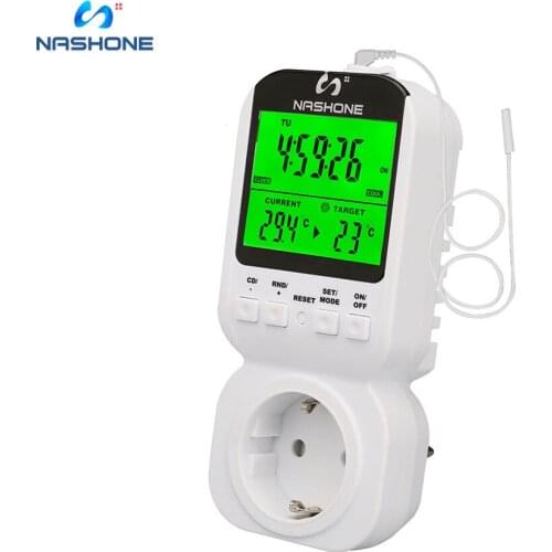 Nashone Programmable Timer Cycle Temperature Controller With Thermostat AC 220v Sensor Probe Adjustable Temperature Socket
