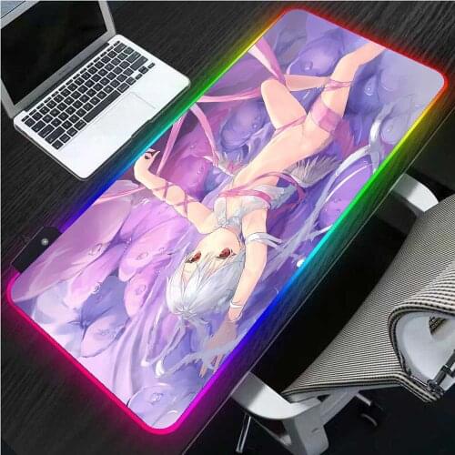 XGZ Sexy Big Tits Girl Anime RGB 900*400 Rubber Sexy Gaming Mouse Pad LED Backlit Laptop Keyboard Best Choice CS Mousepad XXL