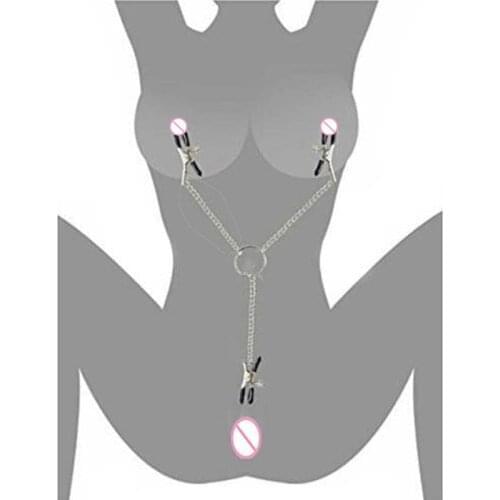 Sex Shop Bdsm Bondage Nipple Clamp Chain Fetish Breast Labia Clip Clitoris Stimulator Adult Games Sex Toys For Women Couples