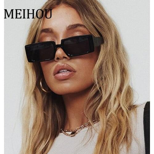 Classic Brand Black Sunglasses Women 2021 Trendy Small Rectangle Vintage Gothic Square Sunglasses Mens Eyewear Oculos UV400