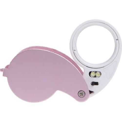 40X 25mm Glass Magnifying Magnifier Len Jeweler Eye Jewelry Loupe With LED Light