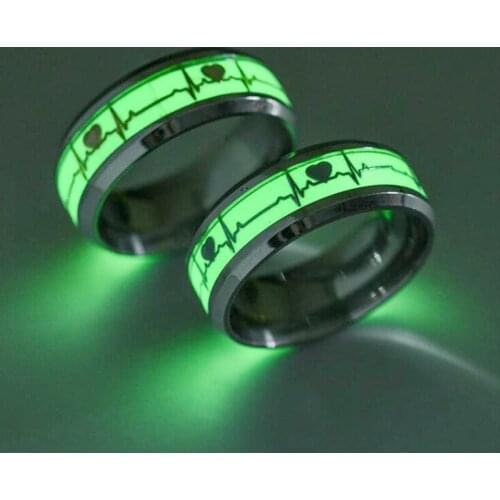 Stainless steel luminous ring mens hip-hop style fashion simple ring 2020 jewelry mens ring gift wedding ring love