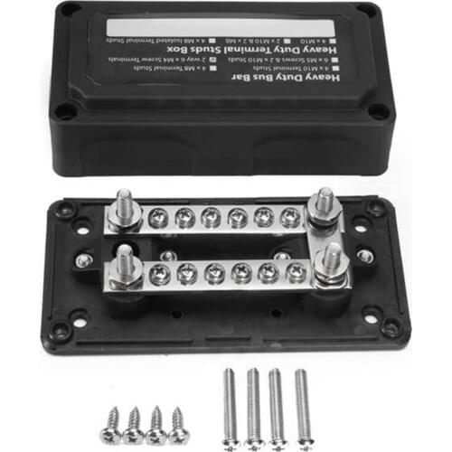 Heavy Duty Bus Bar Power Negative Distribution Box Terminal Block 4Way 100/200/300 Amp