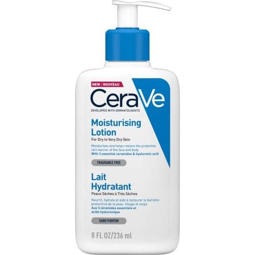 Cerave Moisturizing Face Body Lotion Dry to Very Dry Skin 236 Ml Gentle Nourishing Ceramides Hyaluronic Acid