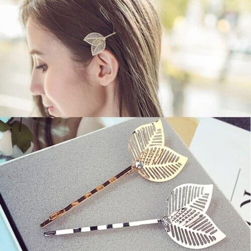 Elegant Hollow Leaf Hairpin Women Hair Clip Hairgrip Girls Metal Barrette Headwear Styling Hair Accessories