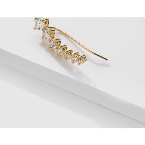 LUNA CHIAO Women Fashion Jewelry Cooper Zirconia Ear Crawler - Statement Earrings