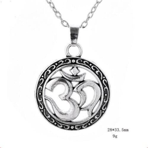 Buddhism Pendant Necklace For Unisex Buddhist Mandala Chakra Pattern Viking Necklace Attractive Zinc Alloy Provide Dropshipping