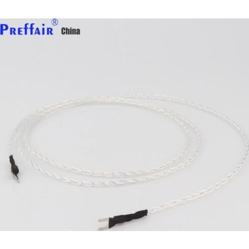Preffair 1PC 3 Core Pure Silver LP Vinyl Audiophile Hifi Audio Cable Amplifier Ground Wire