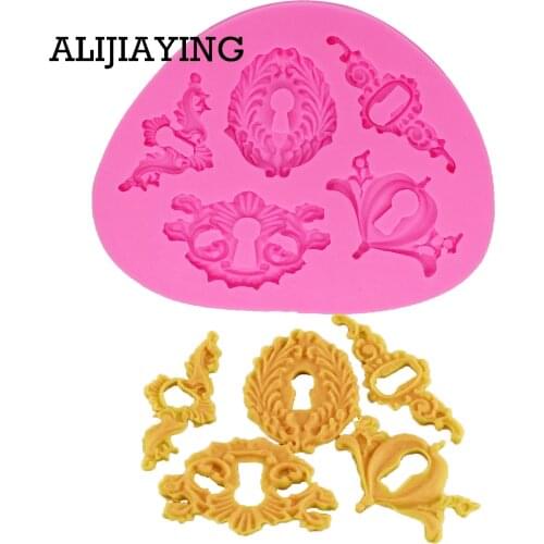M0369 1Pcs Sugarcraft Key Hole silicone mold fondant mold cake Border decorating tools chocolate gumpaste mold