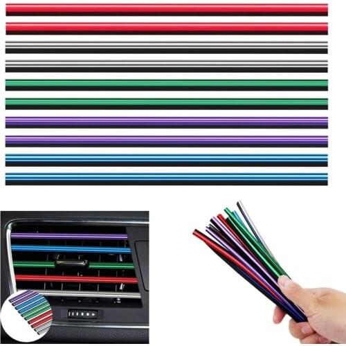 10Pcs Car Air Conditioner Outlet Decorative U Shape Moulding Trim Strips Decor Universal Car Styling Accessories