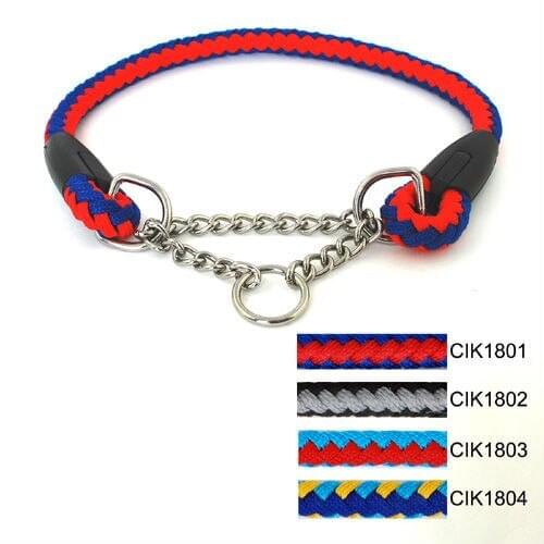 20Pcs/Lot 4 Colors Classic Pet Dog Knitting Choke Chain Collar 18mm CIK1801