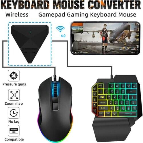 4-in-1 bluetooth Mobile Gaming Mouse Keyboard Mouse Converter Suitable for Android IOS Gaming Keyboard Mouse Converter Adapter