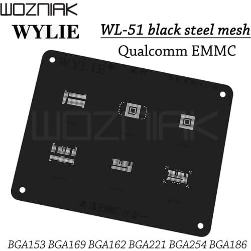 6IN1 Back Steel Mesh Net BGA153 BGA169 BGA162 BGA221 BGA254 BGA186 for Samsung xiaomo Android Qualcomm EMMC Steel Mesh
