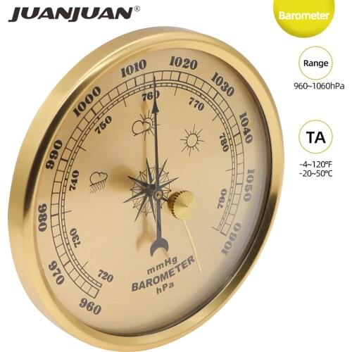 Barometer Air Pressure Gauge Wall Hanging Weather Forecast Station Thermometer Hygrometer for Ships Laboratories Families Tools