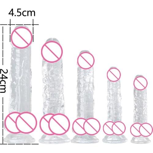 Big Realistic Dildo with Strong Suction Cup Crystal Jelly Woman Huge Penis Vagina G Spot Clitoris Orgasm Anal Butt Plug Sex Toys