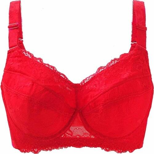 Free shipping Womens Full Coverage Deep V Underwire Non-Padded Adjustable Bra Lingerie 34 36 38 40 42 44 46 48 B C D E F G H