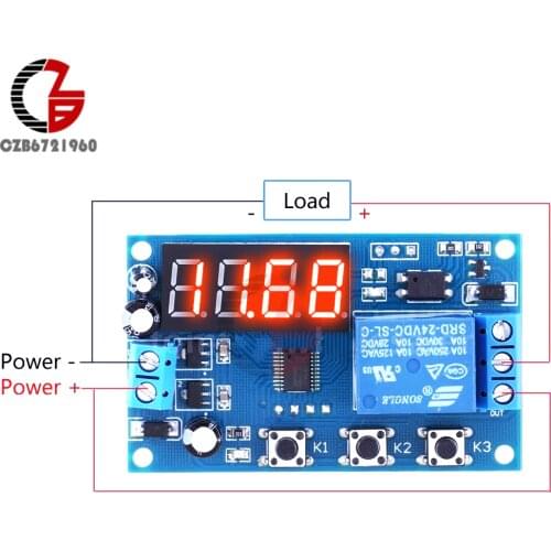 DC 24V LED Digital Time Delay Relay PLC Cycle Trigger Timer Relay Control Switch Anti Reverse Timing Delay Opto Isolated