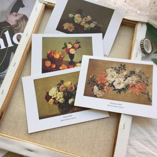Ins Still Life Flower Series Decorative Card Double Sided Pattern Poster Postcards Shoot Props Korean Room Decor Wall Sticker