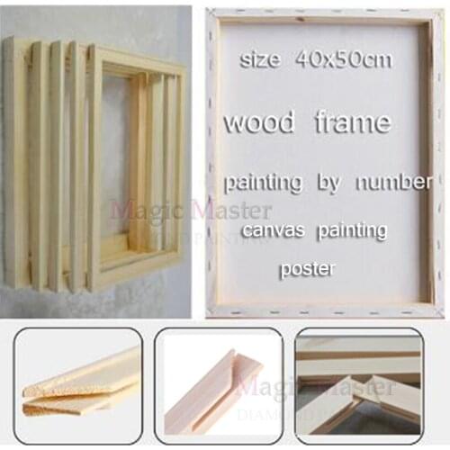 Wooden frame use for oil painting/picture by number,canvas painting/poster/spray painting,inner diy frame,photo custom frame