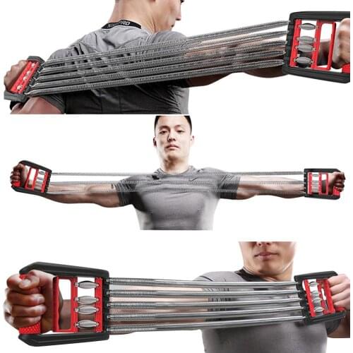 Chest Expander Puller 5 Tubes Ajustable Arm Strength Trainer Chest Arm Hand Gripper Pull Bar Weight Exerciser Fitness Training