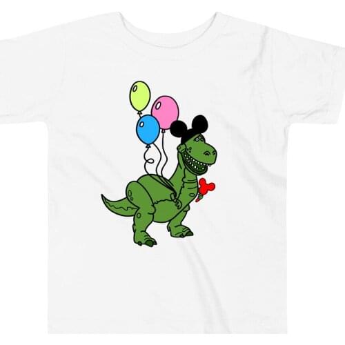 Story Toy Shirt Rex with Mouse Minnie Ears T-shirt Fashion Kids Clothes Summer Cotton Crewneck Top Girls Boys Kawaii Clothes Tee