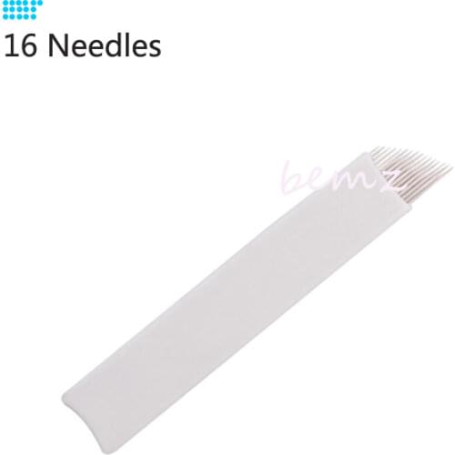 Tattoo Needle 50Pieces 16Pin RL Sterilized Stainless Steel 3D Tattoo Embroidery Eyebrow Permanent Makeup Needles Blade Hot Sale