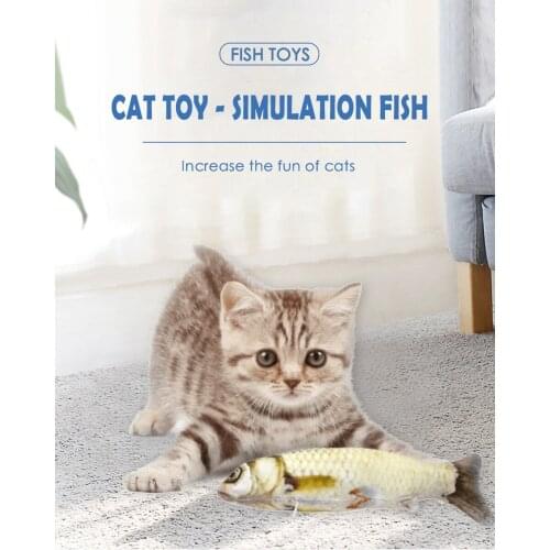 Cat Toy Electric Fish and Simulation Fish Catnip Toy Pet 3D Color Cat Toy Swing Fish Toy Interactive Dancing Fish and Fish Plush