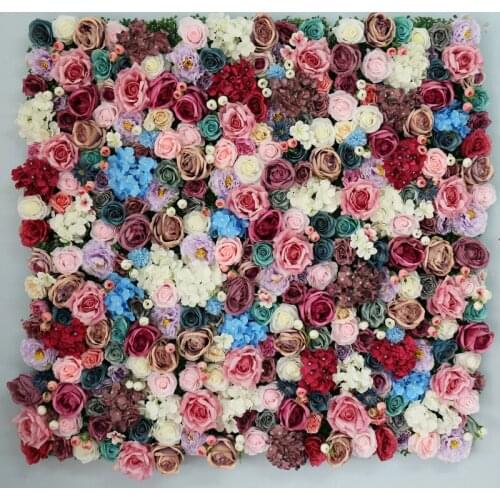 Artificial Plant Rose Flower Wall Background Wall Silk Fake Rose Lawn Wedding Decoration Mariage Garden Home Decor Accessories